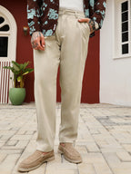 Campus Sutra Lightweight - Double-Pleated Tailored Trousers