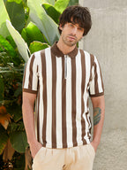 Campus Sutra Contrast-Panelled Polo T-Shirt