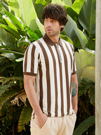 Campus Sutra Contrast-Panelled Polo T-Shirt