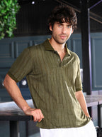 Campus Sutra Crevice-Jacquard Polo T-Shirt