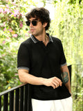 Campus Sutra Loose-Knit Polo T-Shirt