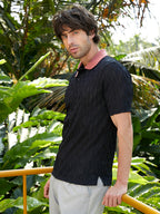 Campus Sutra Swirl-Ruche Polo T-Shirt