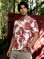 Campus Sutra Camou-Jacquard Polo T-Shirt