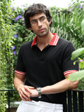 Campus Sutra Contrast Vine-Tactile Polo T-Shirt