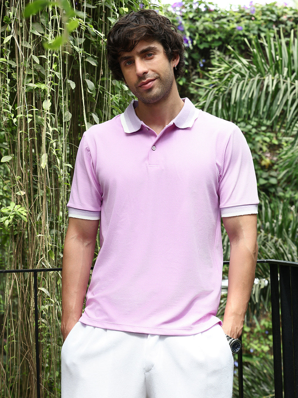 Campus Sutra Graph-Tactile Polo T-Shirt