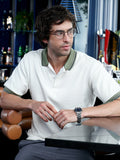 Campus Sutra Contrast-Lined Ribbed Polo T-Shirt
