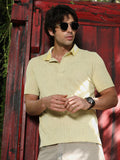 Campus Sutra Abstract-Jacquard Polo T-Shirt