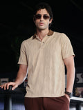 Campus Sutra Swirl-Jacquard Polo T-Shirt