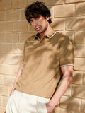 Campus Sutra Cubic-Jacquard Polo T-Shirt