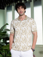 Campus Sutra Stroke-Jacquard Polo T-Shirt