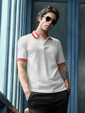 Campus Sutra Cuboid-Jacquard Polo T-Shirt