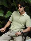 Campus Sutra Cuboid-Jacquard Polo T-Shirt