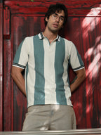 Campus Sutra Awning-Jacquard Polo T-Shirt