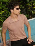 Campus Sutra Block-Textured Polo T-Shirt