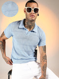 Campus Sutra Brick-Ribbed Polo T-Shirt