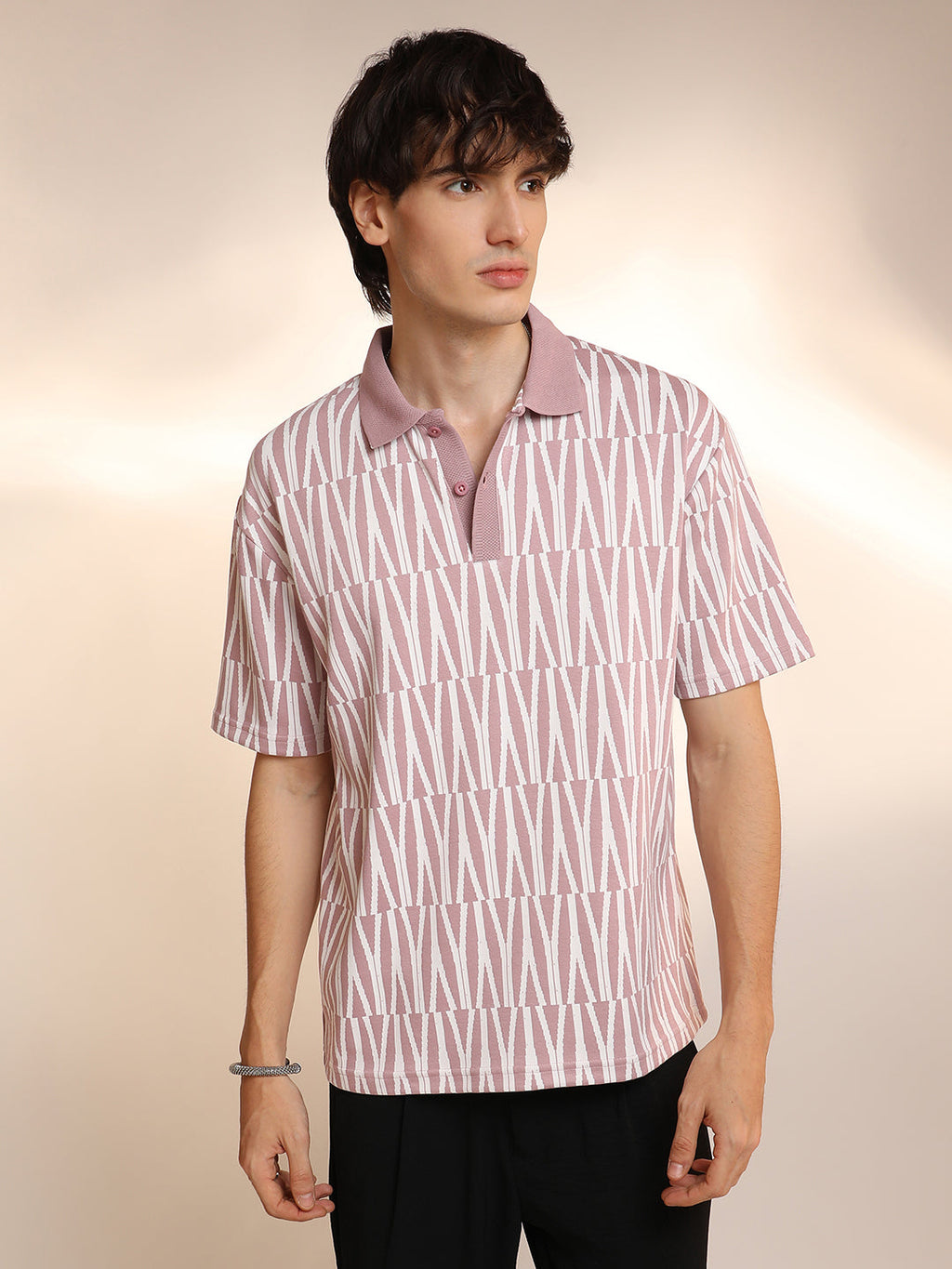 Campus Sutra Veined Polo T-Shirt