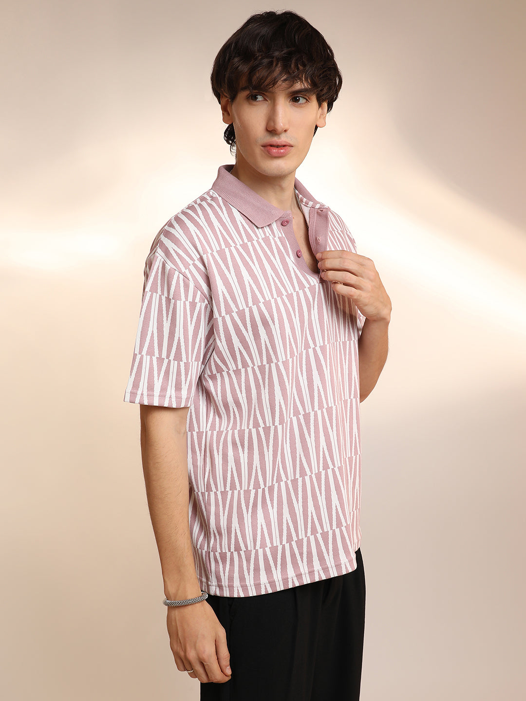 Campus Sutra Veined Polo T-Shirt