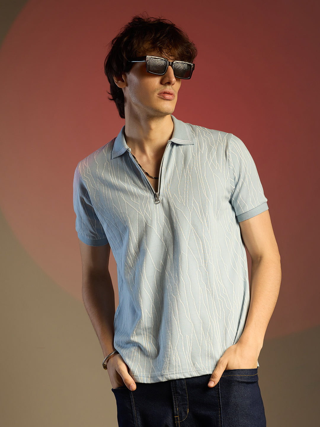 Campus Sutra Crevice-Lined T-Shirt