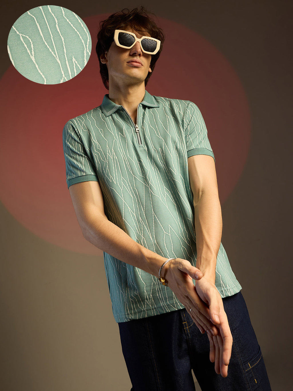 Campus Sutra Crevice-Lined T-Shirt