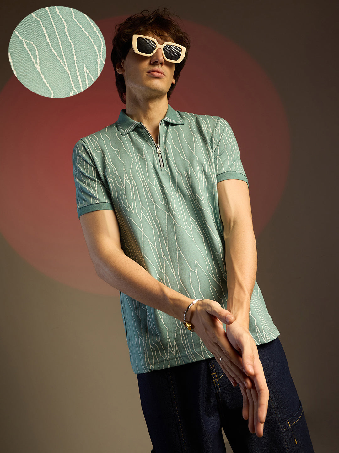 Campus Sutra Crevice-Lined T-Shirt