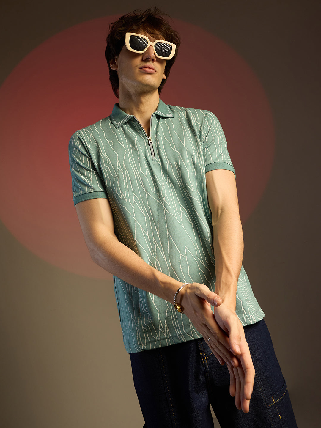 Campus Sutra Crevice-Lined T-Shirt