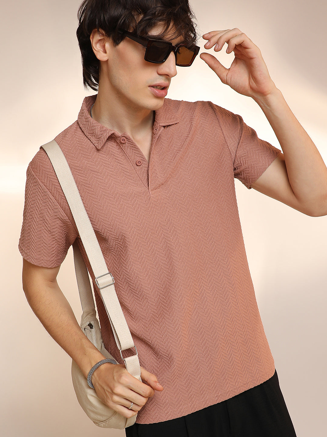 Campus Sutra Chevron Polo T-Shirt