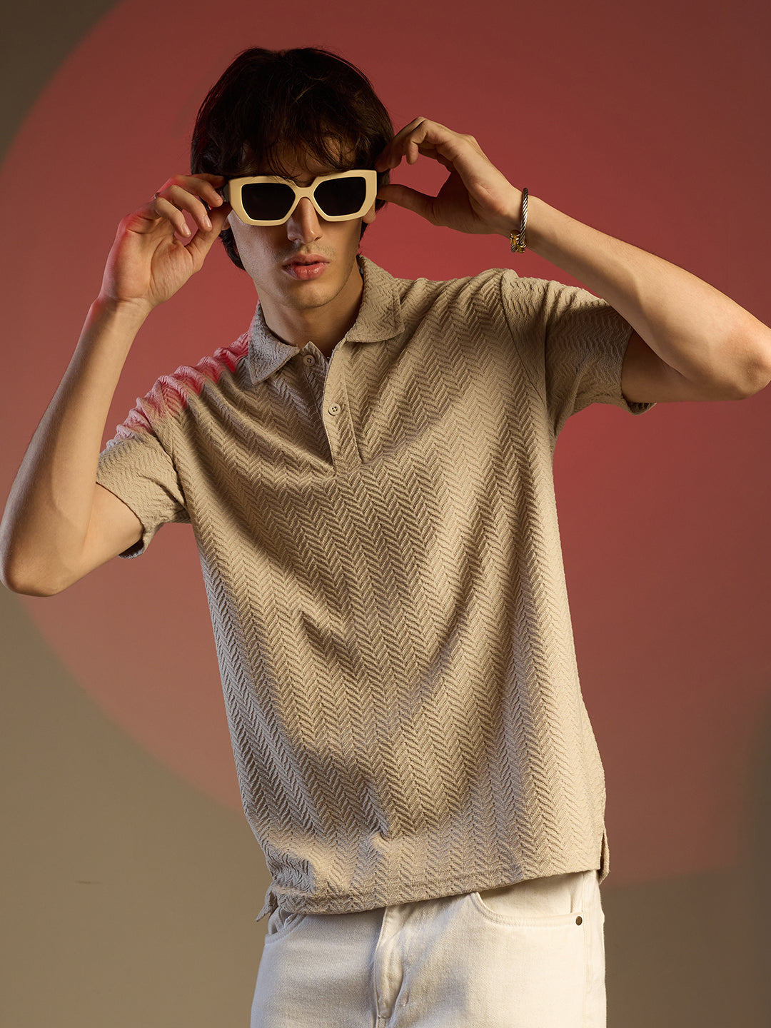 Campus Sutra Chevron Polo T-Shirt