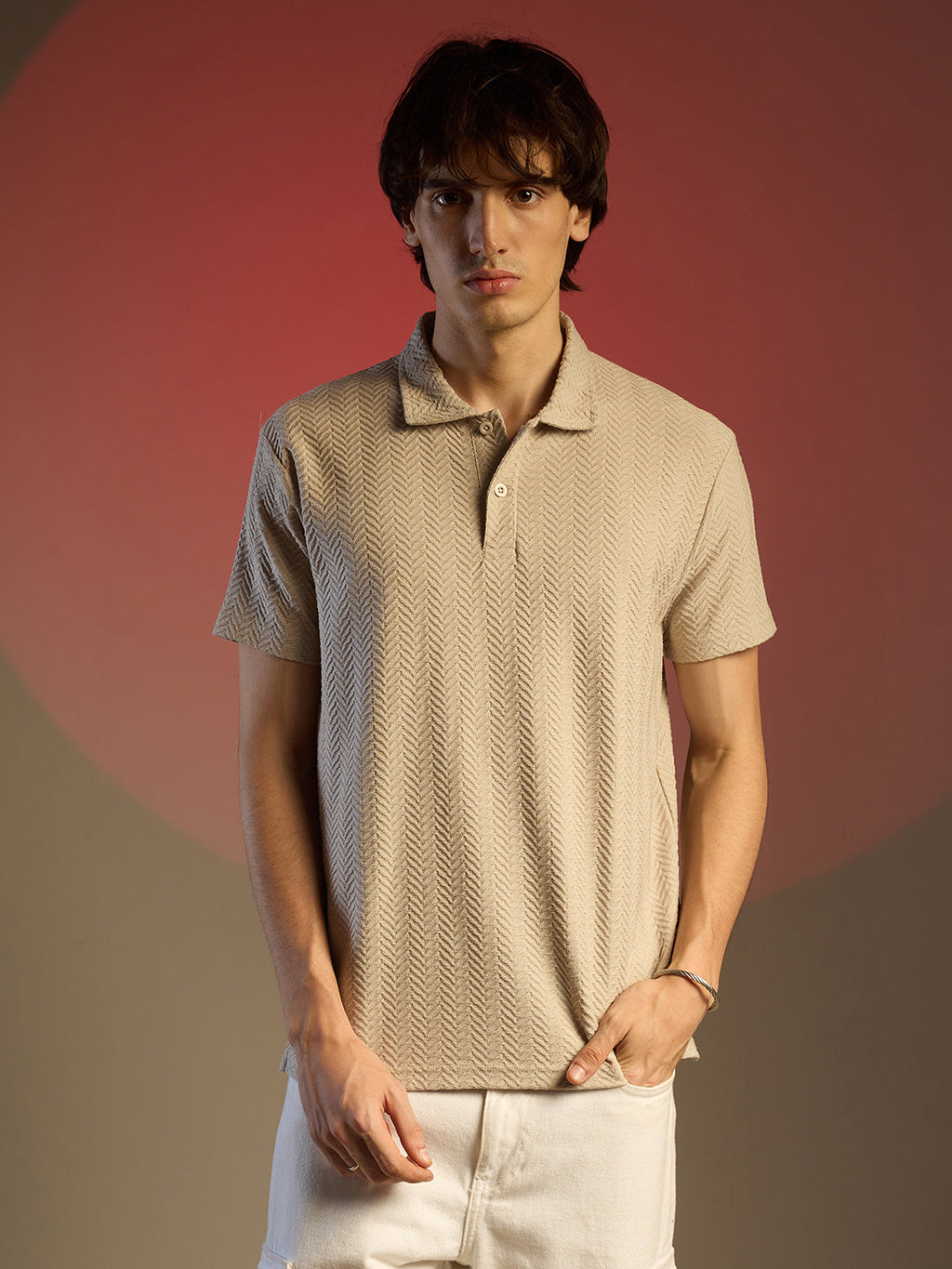 Campus Sutra Chevron Polo T-Shirt