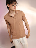 Campus Sutra Lined-Knit Polo T-Shirt