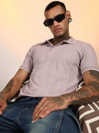 Campus Sutra Lined-Knit Polo T-Shirt