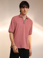 Campus Sutra Micro-Waffle Polo T-Shirt