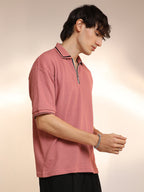Campus Sutra Micro-Waffle Polo T-Shirt