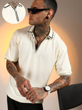 Campus Sutra Micro-Waffle Polo T-Shirt