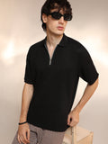 Campus Sutra Micro-Waffle Polo T-Shirt