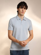 Campus Sutra Ribbed Polo T-Shirt