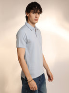 Campus Sutra Ribbed Polo T-Shirt