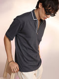 Campus Sutra Micro-Waffle Polo T-Shirt