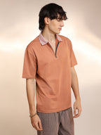 Campus Sutra Solid Oversized Polo T-Shirt