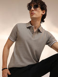 Campus Sutra Textured Polo T-Shirt