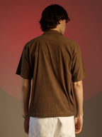 Campus Sutra Ribbed Oversized Polo T-Shirt