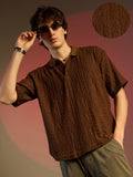 Campus Sutra Argyle Oversized T-Shirt