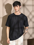 Campus Sutra Wave-Tactile Oversized T-Shirt