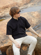 Campus Sutra Zigzag-Tactile T-Shirt