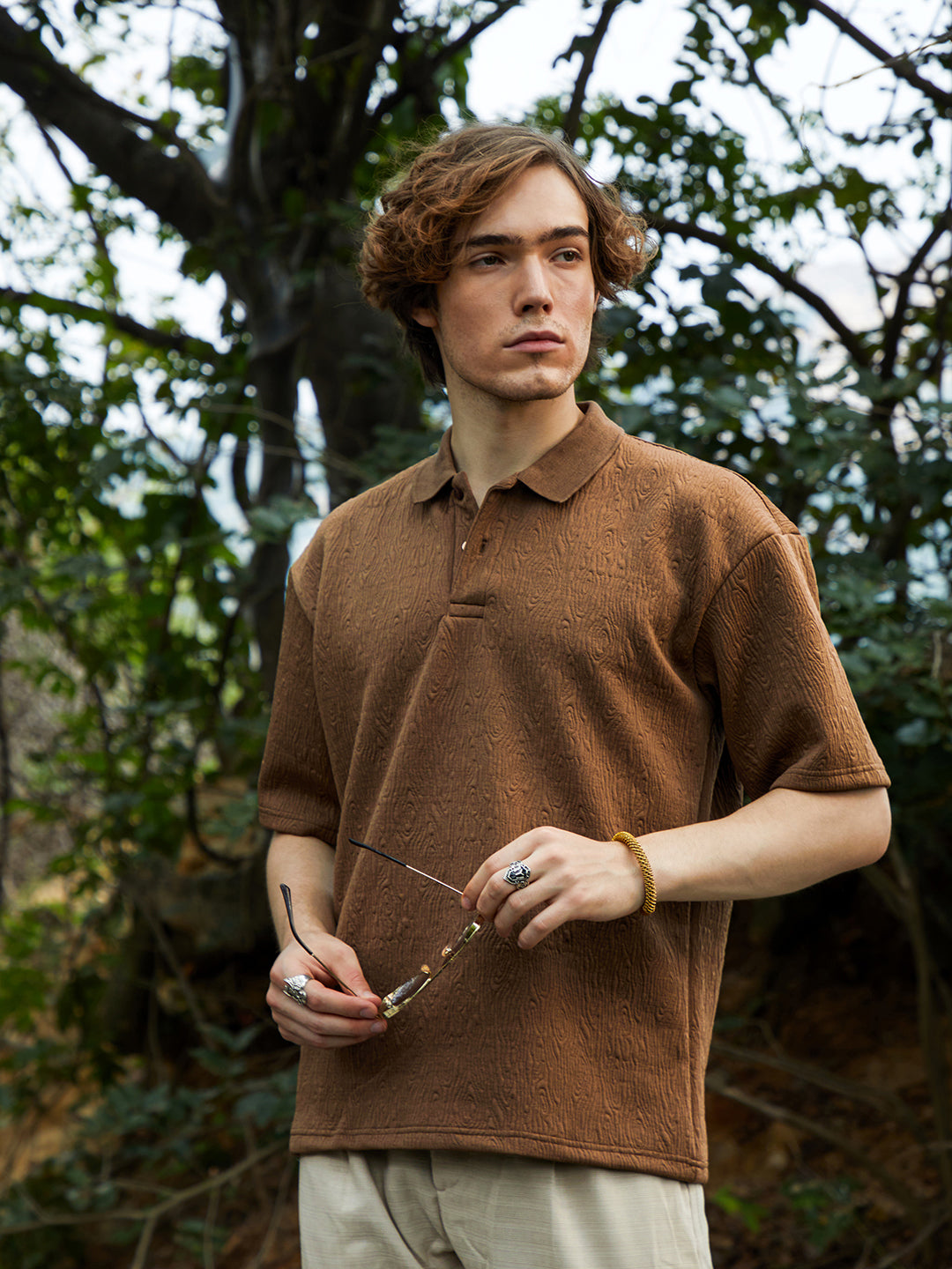 Campus Sutra Ripple-Tactile T-Shirt