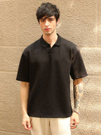 Campus Sutra Ripple-Tactile T-Shirt