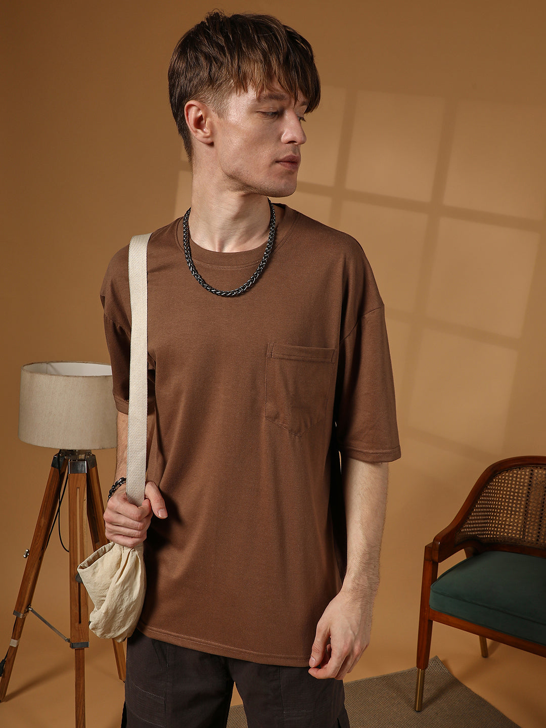 Campus Sutra Solid Oversized T-Shirt