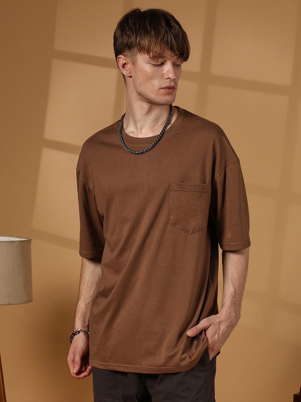 Campus Sutra Solid Oversized T-Shirt