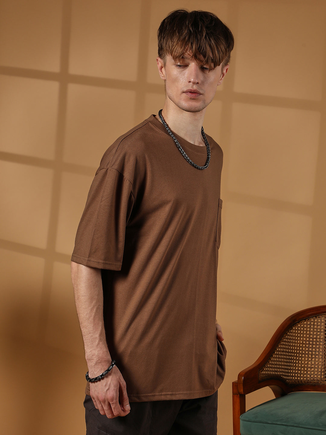 Campus Sutra Solid Oversized T-Shirt