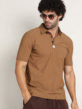 Campus Sutra Seamless Waffle Polo T-Shirt
