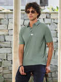 Campus Sutra Seamless Waffle Polo T-Shirt